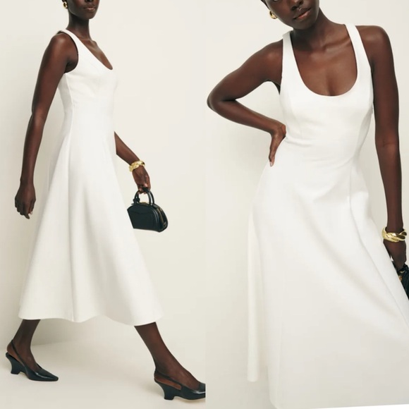 REFORMATION Mikol Knit Dress WHITE NEW - Picture 2 of 9